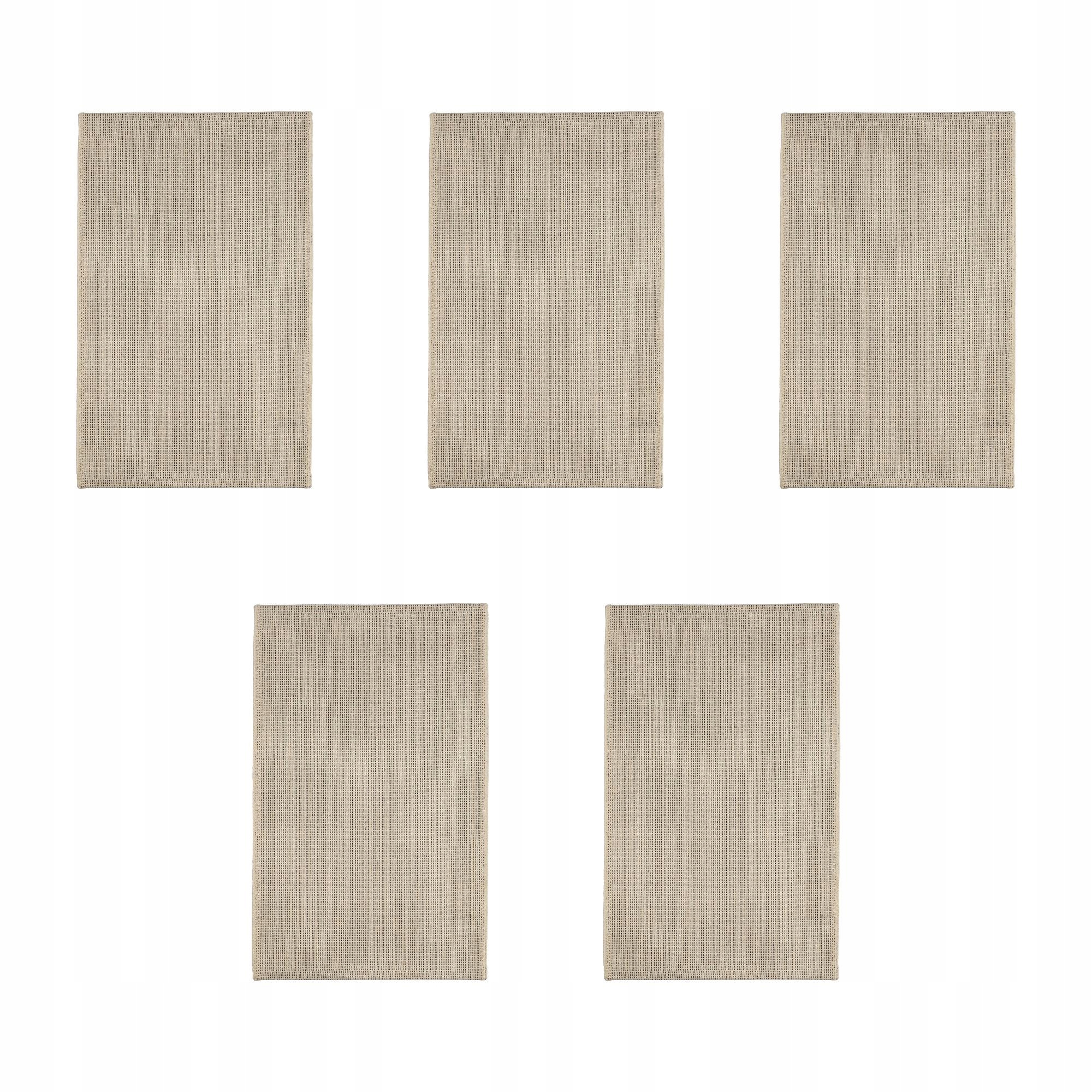 5 ks Koberec bavlněný 50x80 cm přírodní černý Tiphede