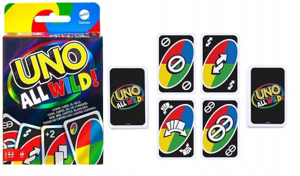 UNO ALL WILD - WSZYSTKIE DZIKIE KART - GRA KARCIANA IMPREZOWA - MATTEL