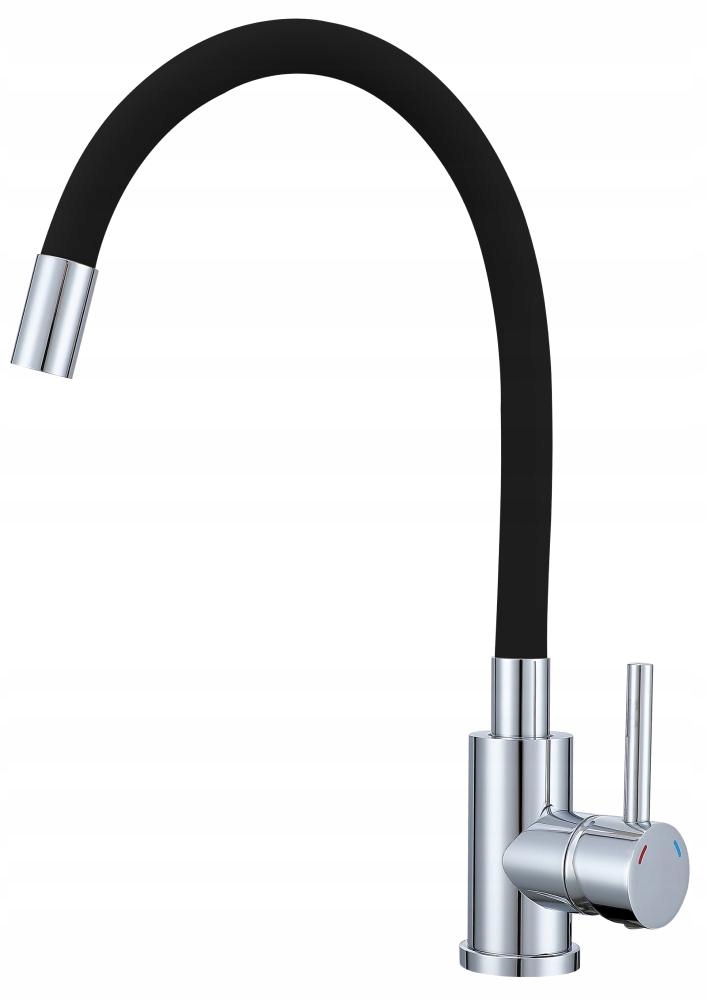 Bateria Kuchenna Do Zlewu Kran Flexi Czarna Chrom Elastyczna Giętka Wylewka