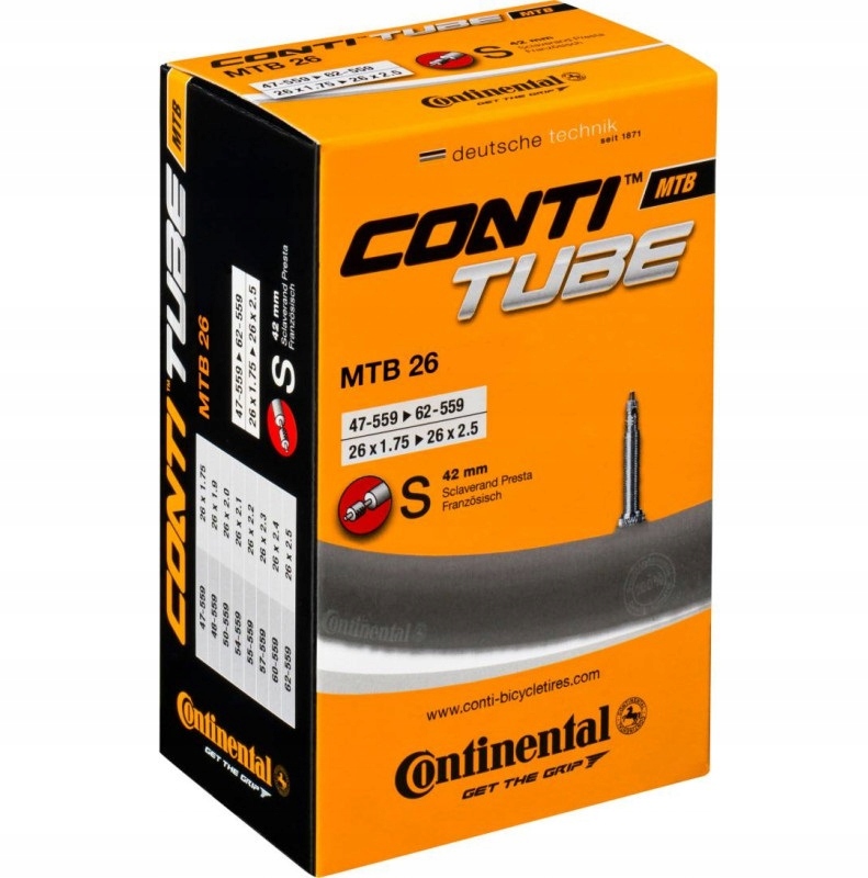 

Continental Dętka Mtb Atb 26x1,75-2,5 Sv Presta We