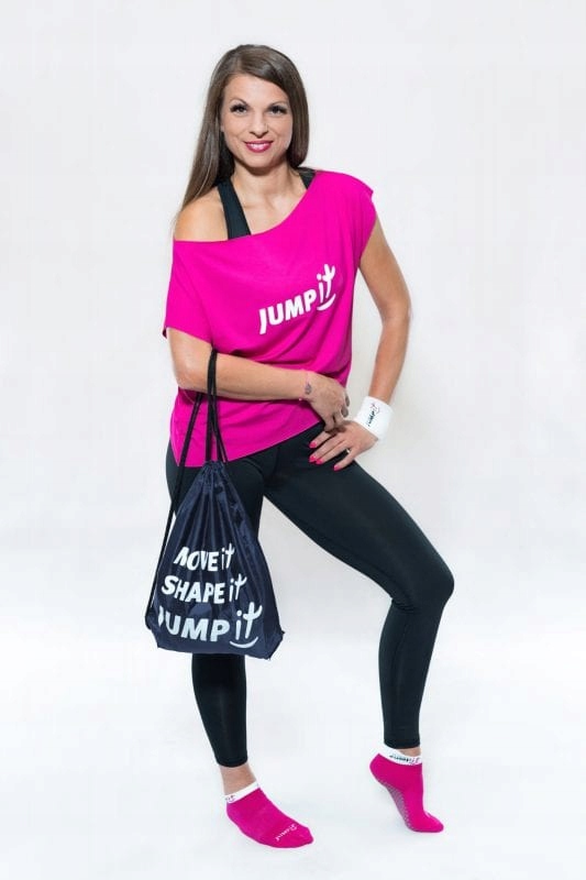 TOP Z WYCIĘCIEM RÓŻOWY rozm. M Wzór dominujący bez wzoru