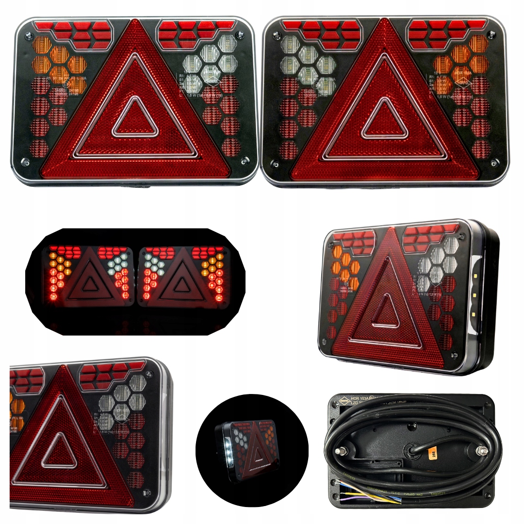 Kombinované Led lampy pro přívěsný vozík, sada levá pravá 12V, zadní