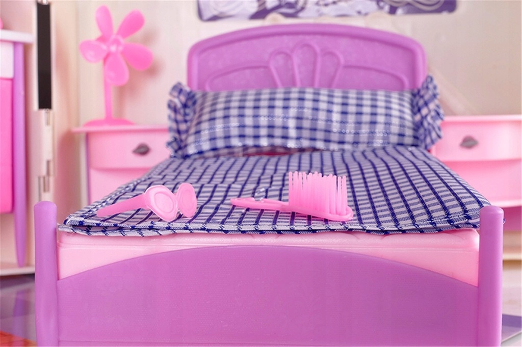 NATALIA DUŻY DOM SKŁADANY DOMEK DLA LALEK MEBELKI Materiał plastik