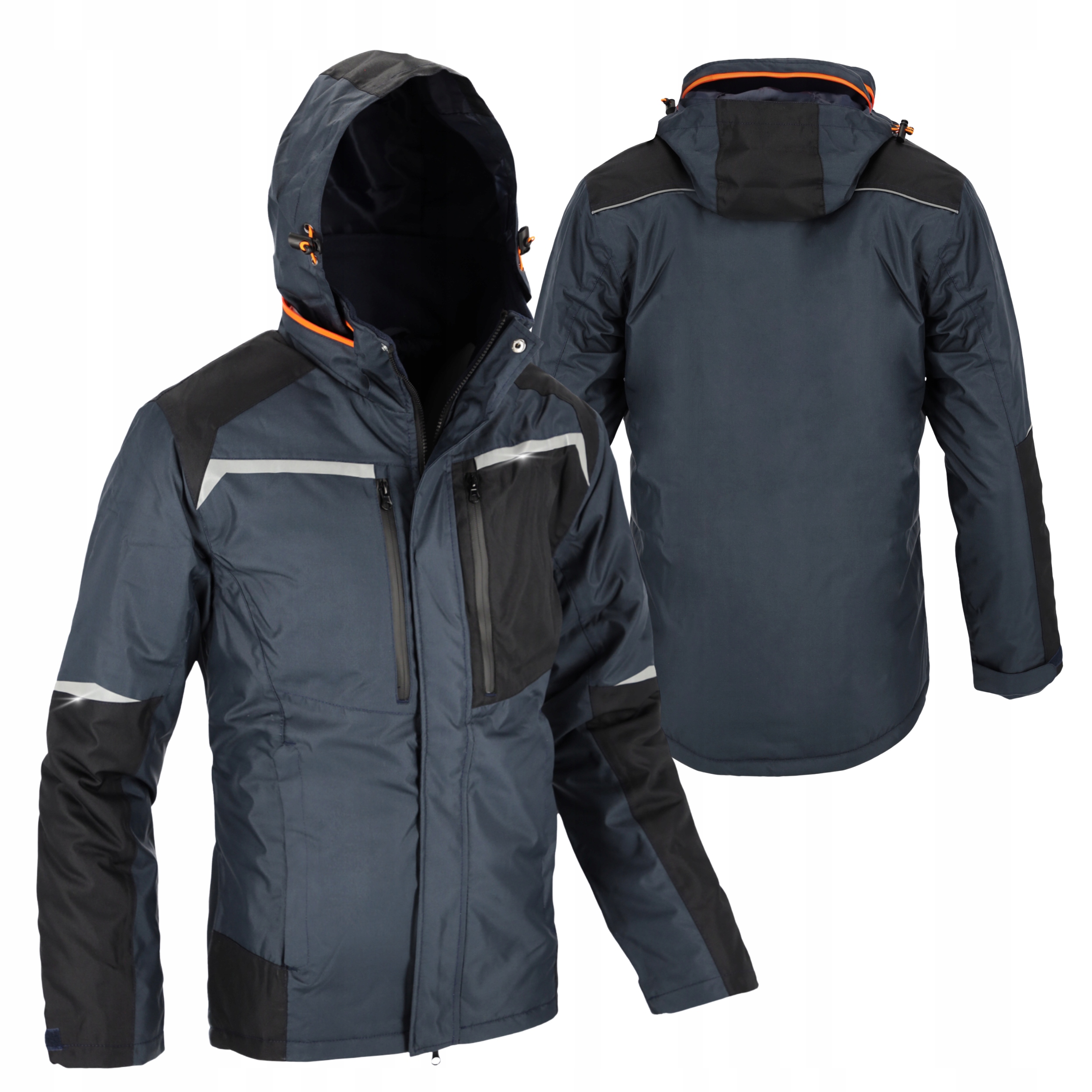 Pánská zimní zateplená sportovní bunda Voděodolná větrovka s kapucí M