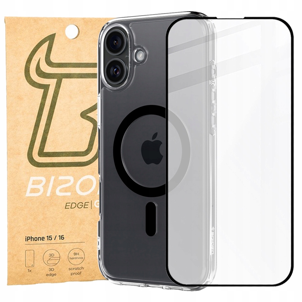 Pouzdro sklo pro iPhone 16, Spigen, Bizon pro Magsafe kryt zadní kryt, sklíčko