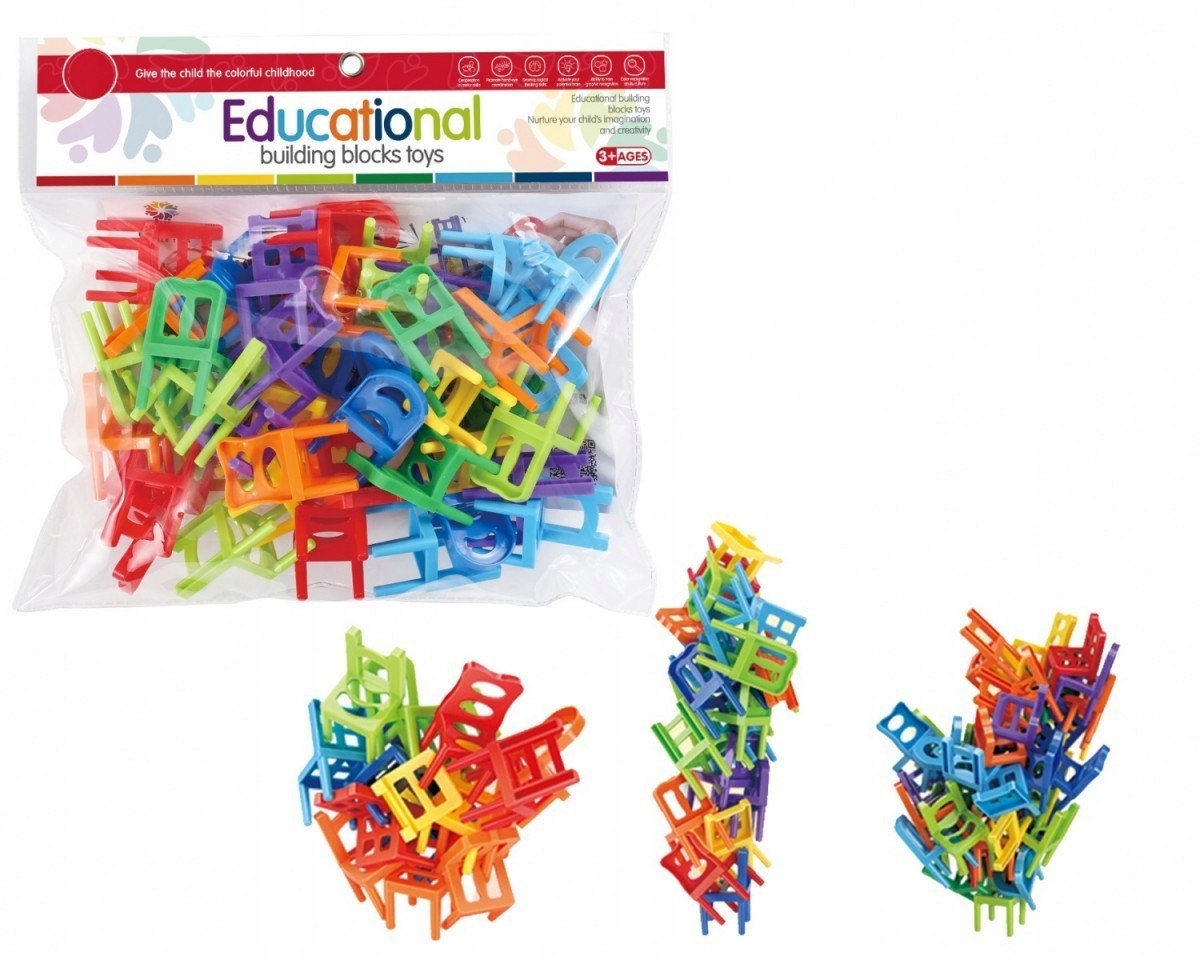 KLOCKI MAŁYCH GENIUSZY KRZESEŁKA - 40 ELEMENTÓW