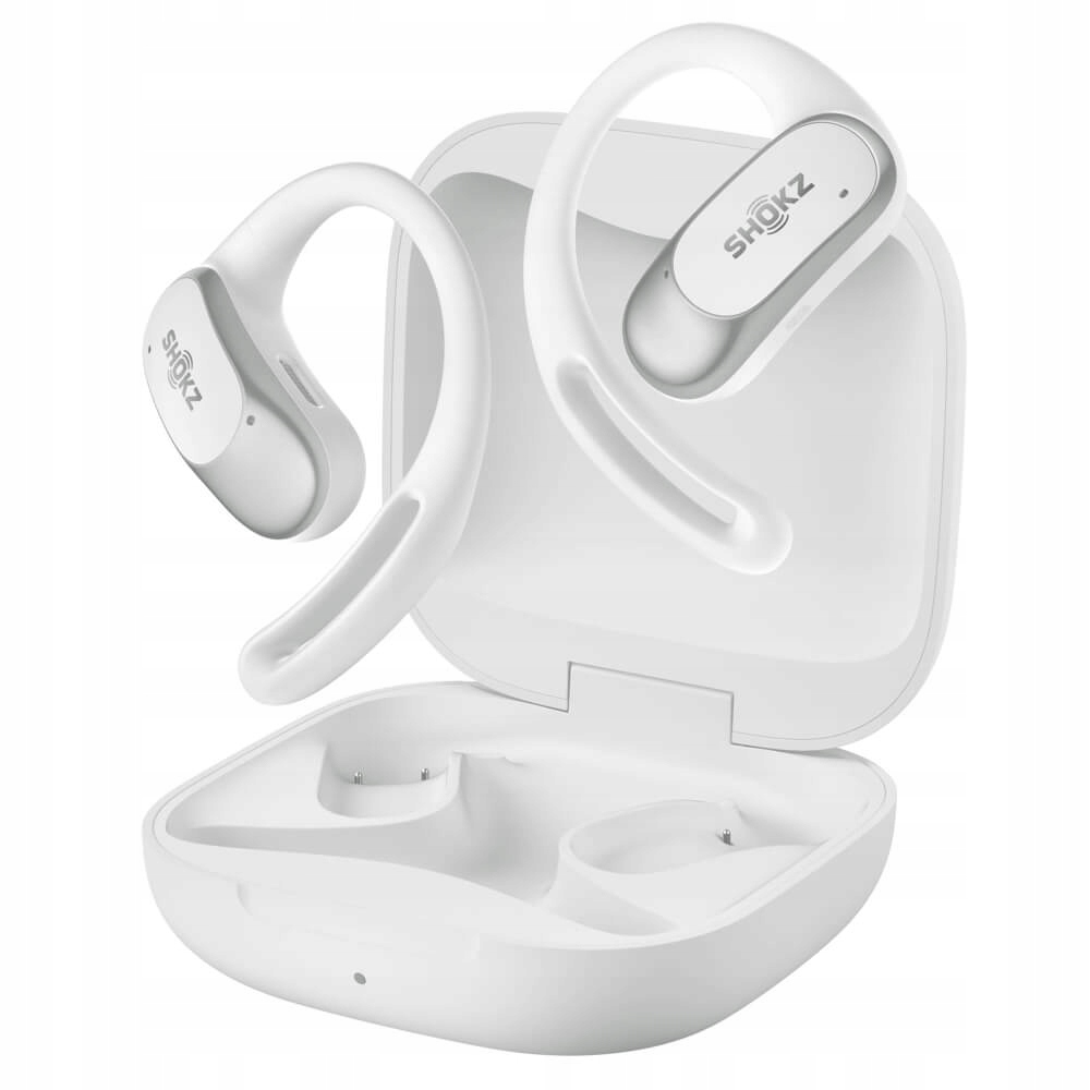 Sluchátka Do Uší Sportovní Bezdrátová Shokz OpenFit Air Bílá Pouzdro