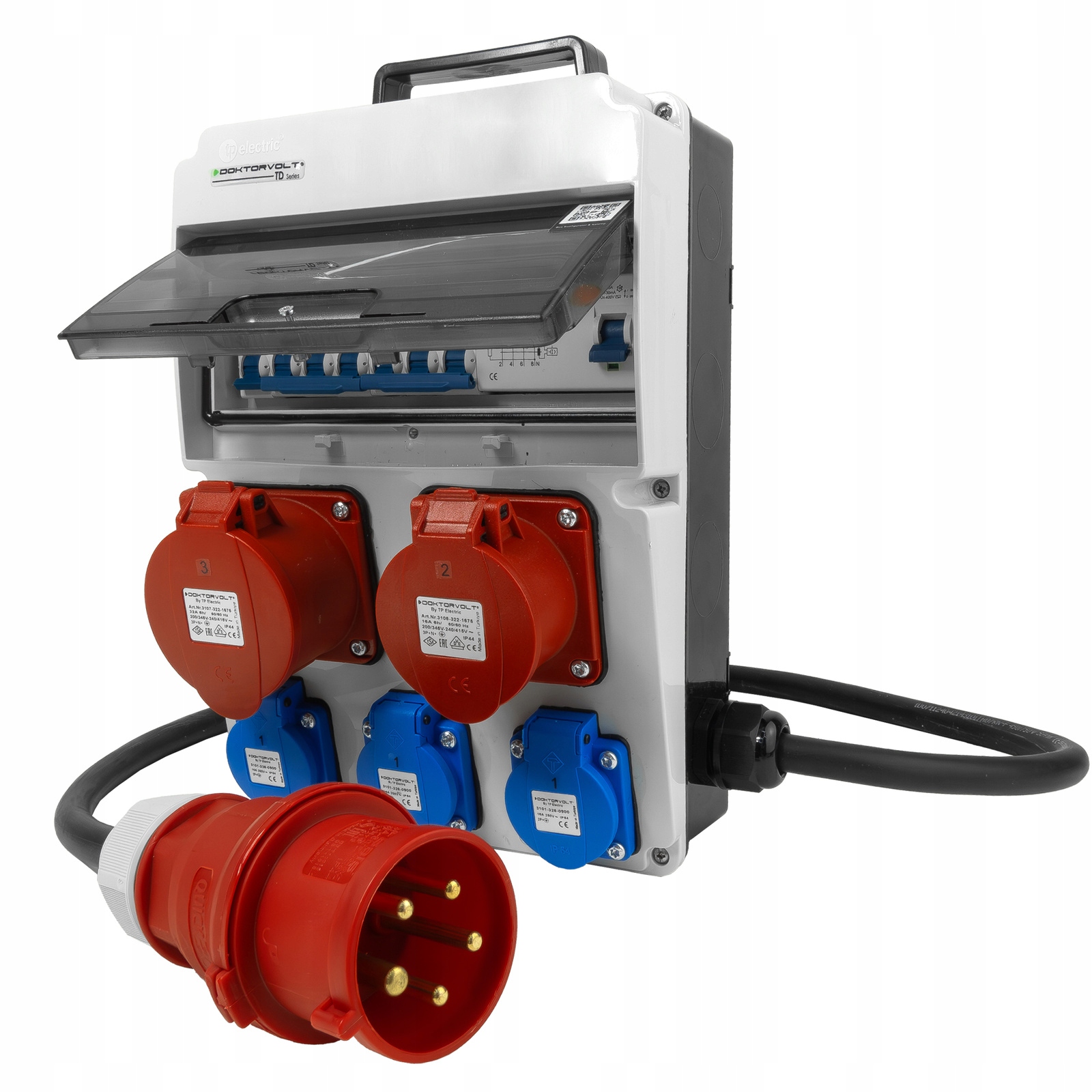 Stavební rozvaděč Cas 3x230V 32A16A Doktorvolt DV-8133-F