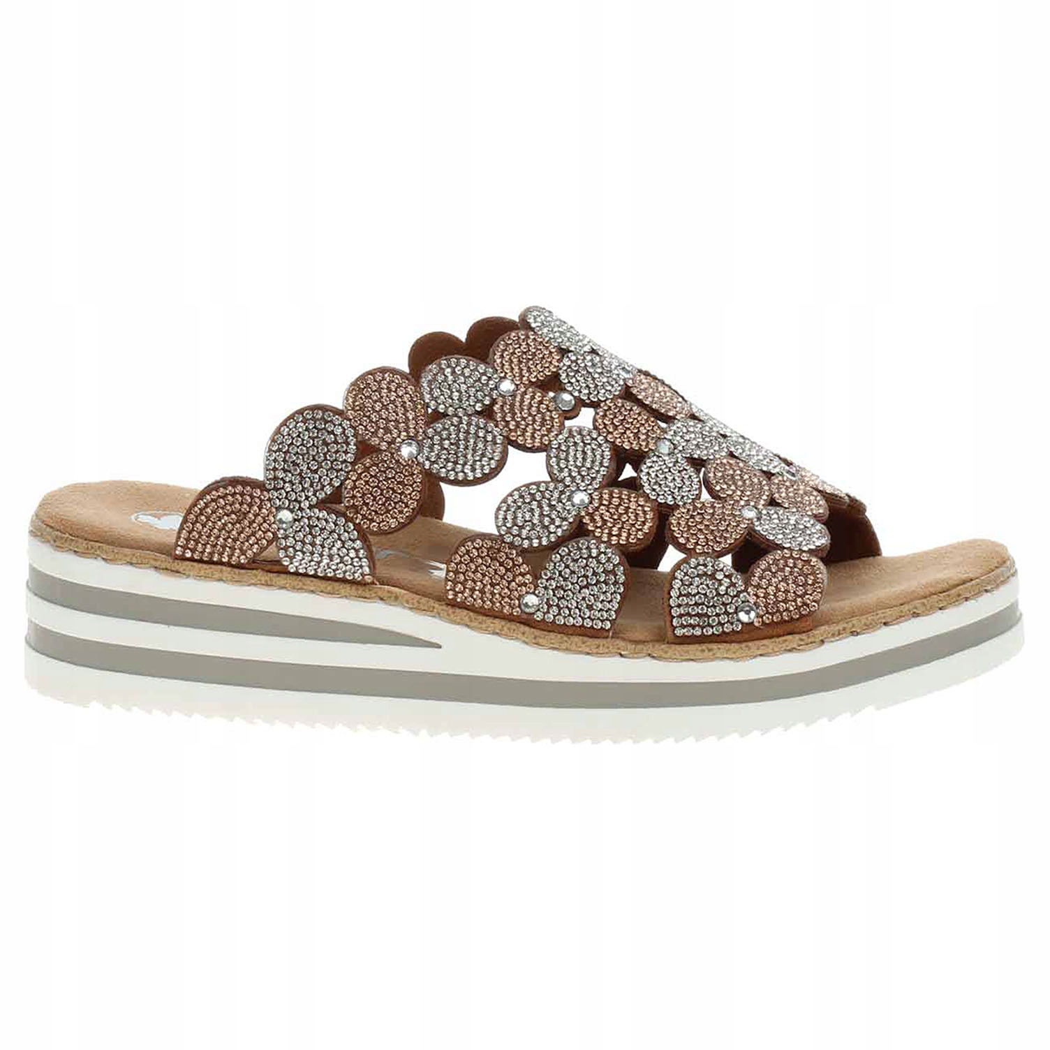 Dámské pantofle Rieker V02R8-90 metallic 37