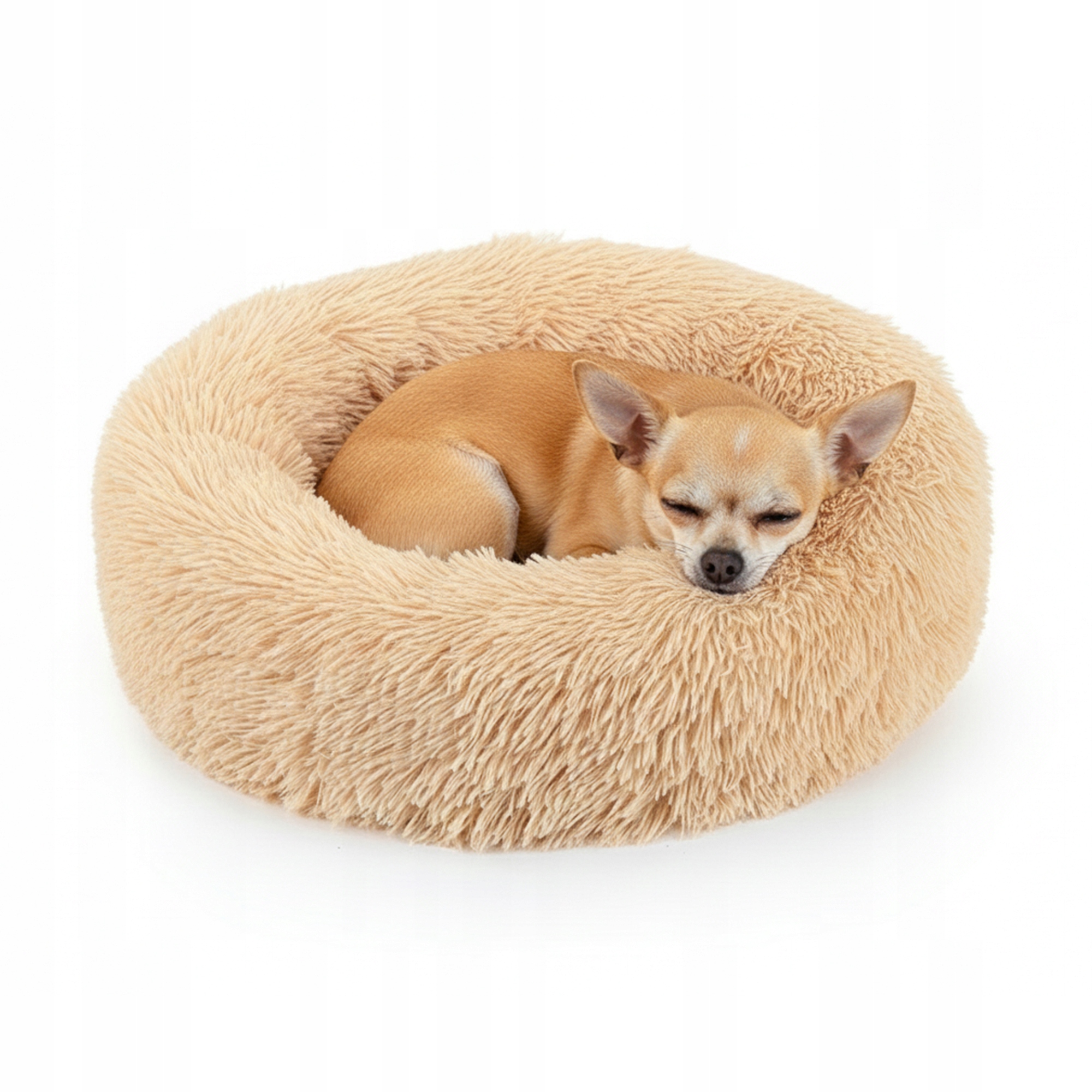 Levně Béžové pelíšek pro psa: nadýchané a měkké, 50 cm