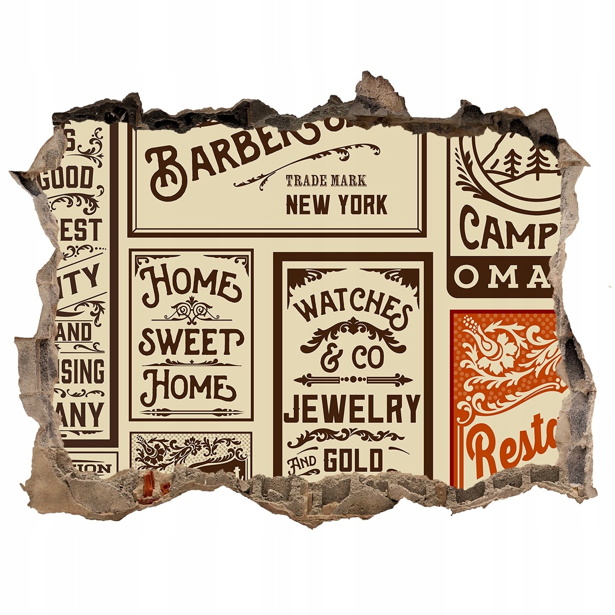 

Fototapeta dziura na ścianę Reklamy i etykiety