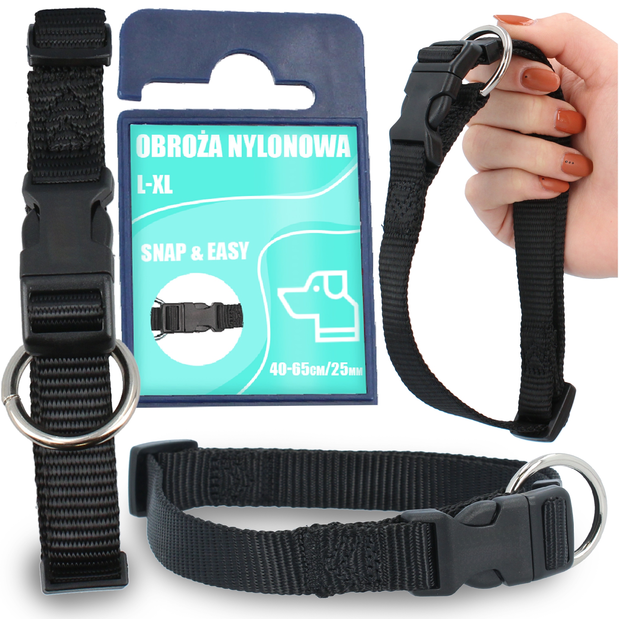 

Mocna Obroża Regulowana Dużego Psa Owczarka L-XL