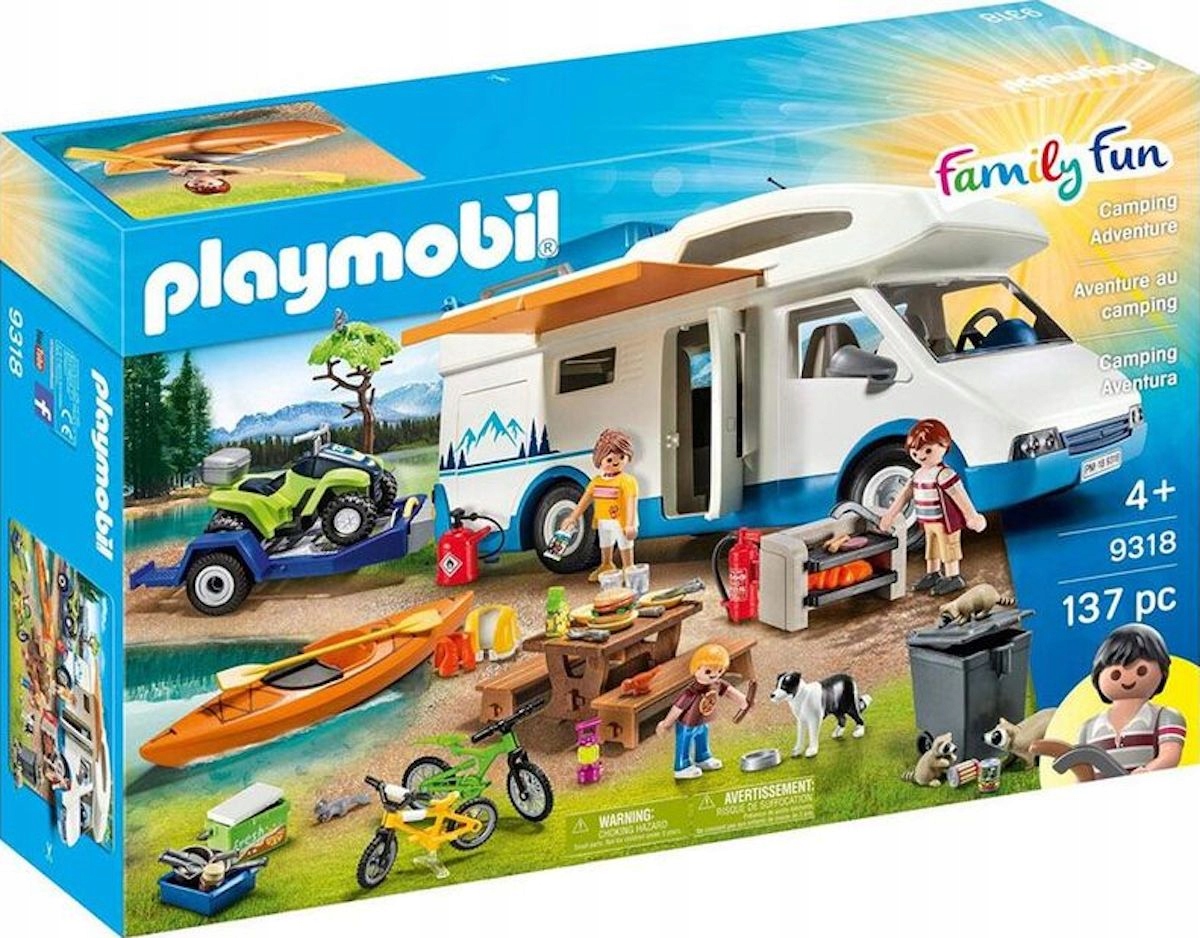 PLAYMOBIL KAMPER RODZINNE AUTO KEMPINGOWE PRZYCZEPA WYCIECZKA KAMPEREM 9318