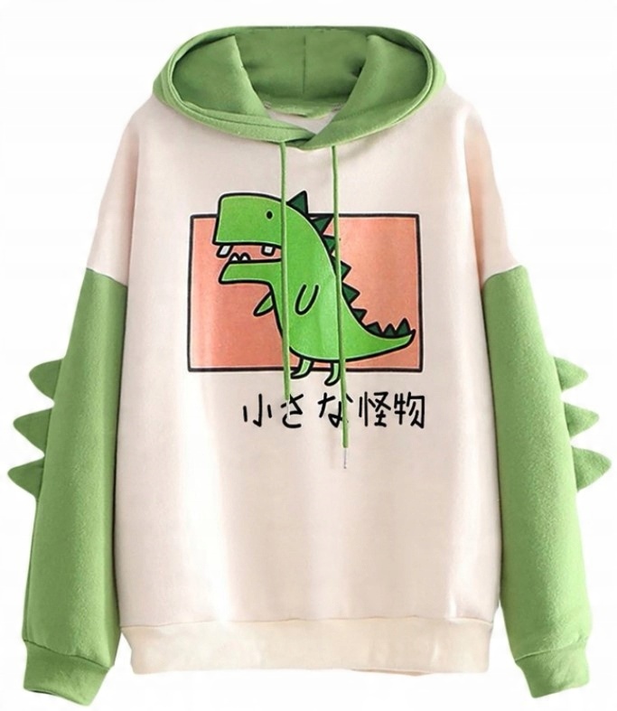 

Bluza Damska Z Kapturem Z Japońskim Dinozaurem L