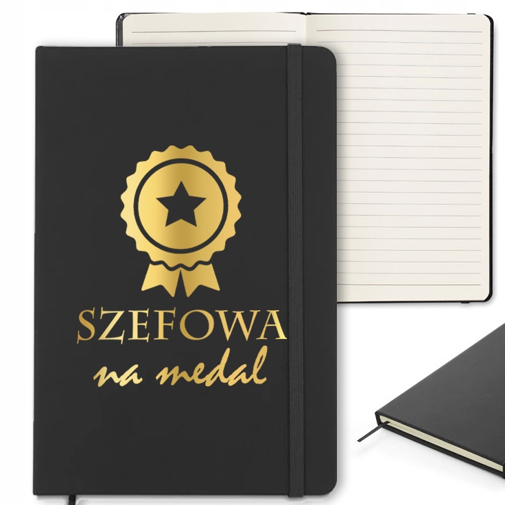 

Notes Czarny Z Gumką A5 Szefowa Na Medal Gold Wz