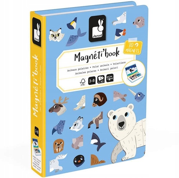 Janod Magnetyczna układanka Zwierzęta polarne Magnetibook 3-8 lat