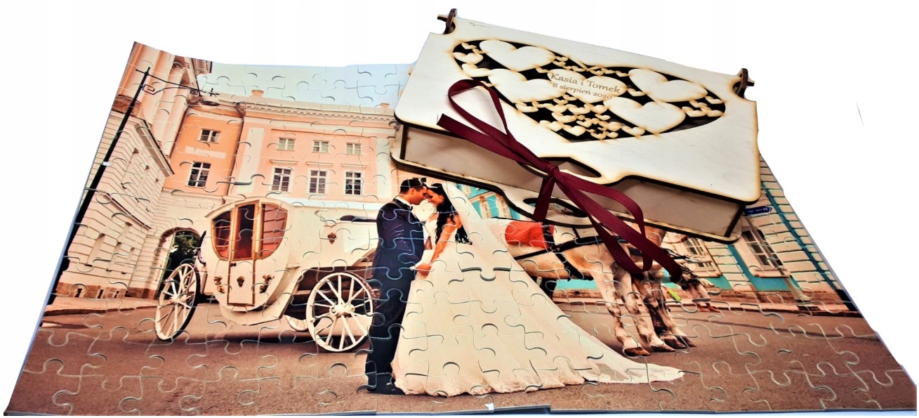 

Puzzle Zdobione Pudełko Ślub Pamiątka Rocznica