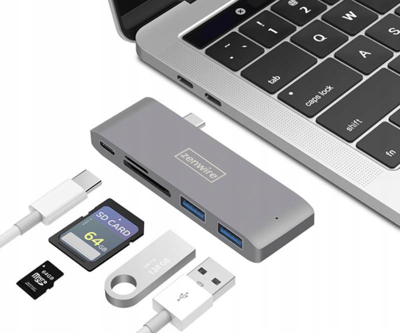 HUB 5w1 USB-C 3.1 ADAPTER MACBOOK PRO/AIR USB SD