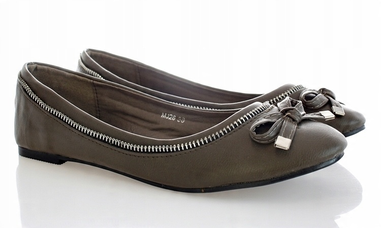 

Baleriny Buty Modne Khaki Wkładka Skóra 5202 r. 38