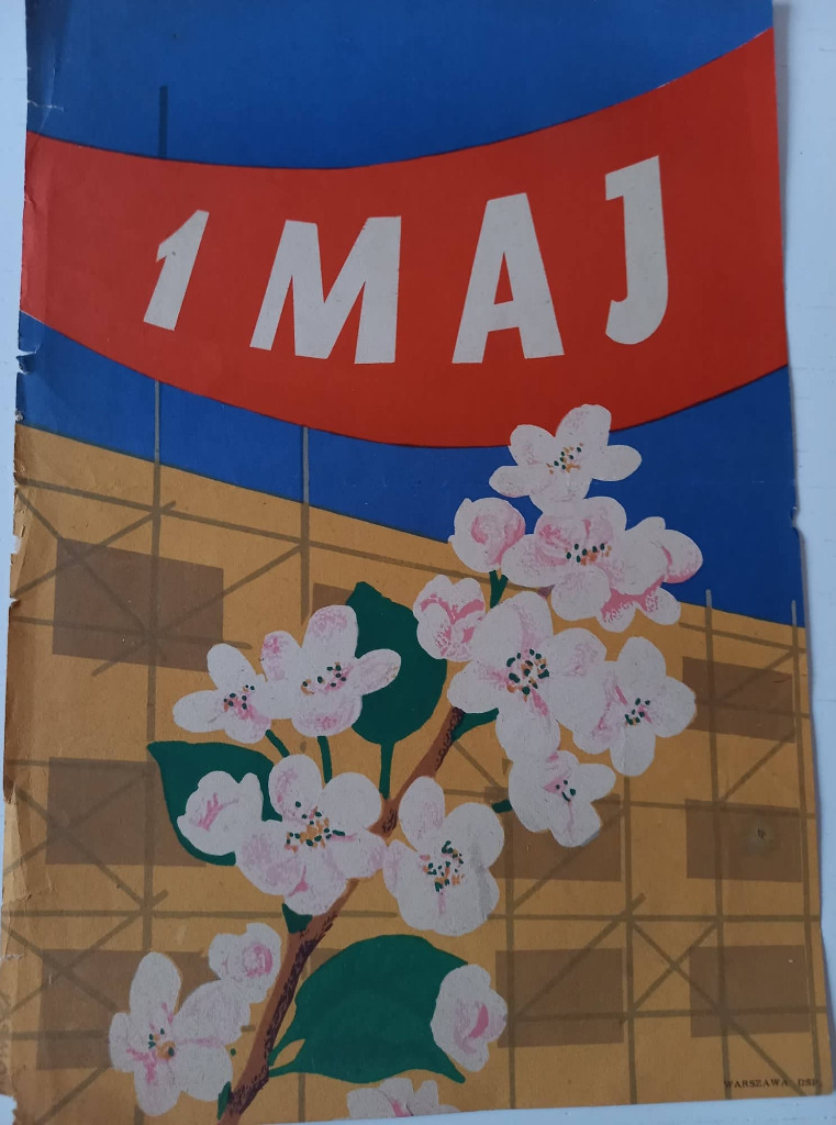 Plakat propagandowy 1 Maja 1950s