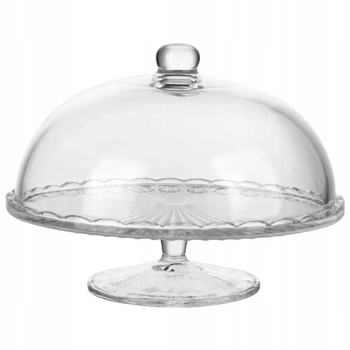 Patera szklana na ciasto i owoce z kloszem Altom Design Venus 28 cm