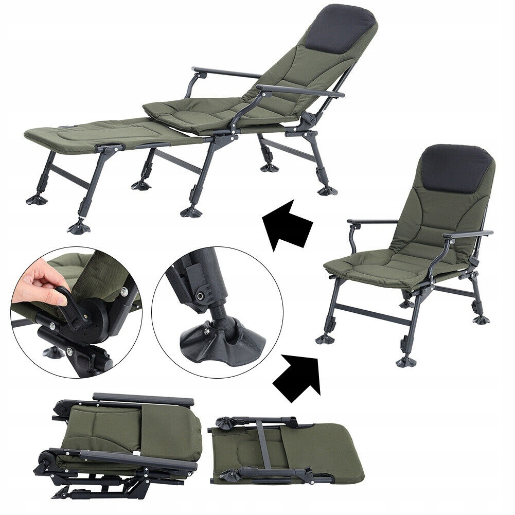 Fotel Karpiowy Krzesło Wędkarskie Karpiowe z Dostawką max obciążenie 160 kg