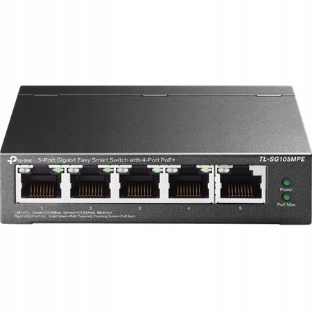 TP-Link Switch TL-SG105MPE Easy Smart, 5x Glan, 4x PoE+, 120W