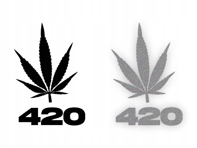 LIŚĆ KONOPNY MARIHUANA - Naklejka na samochód na auto - ODBLASKOWA