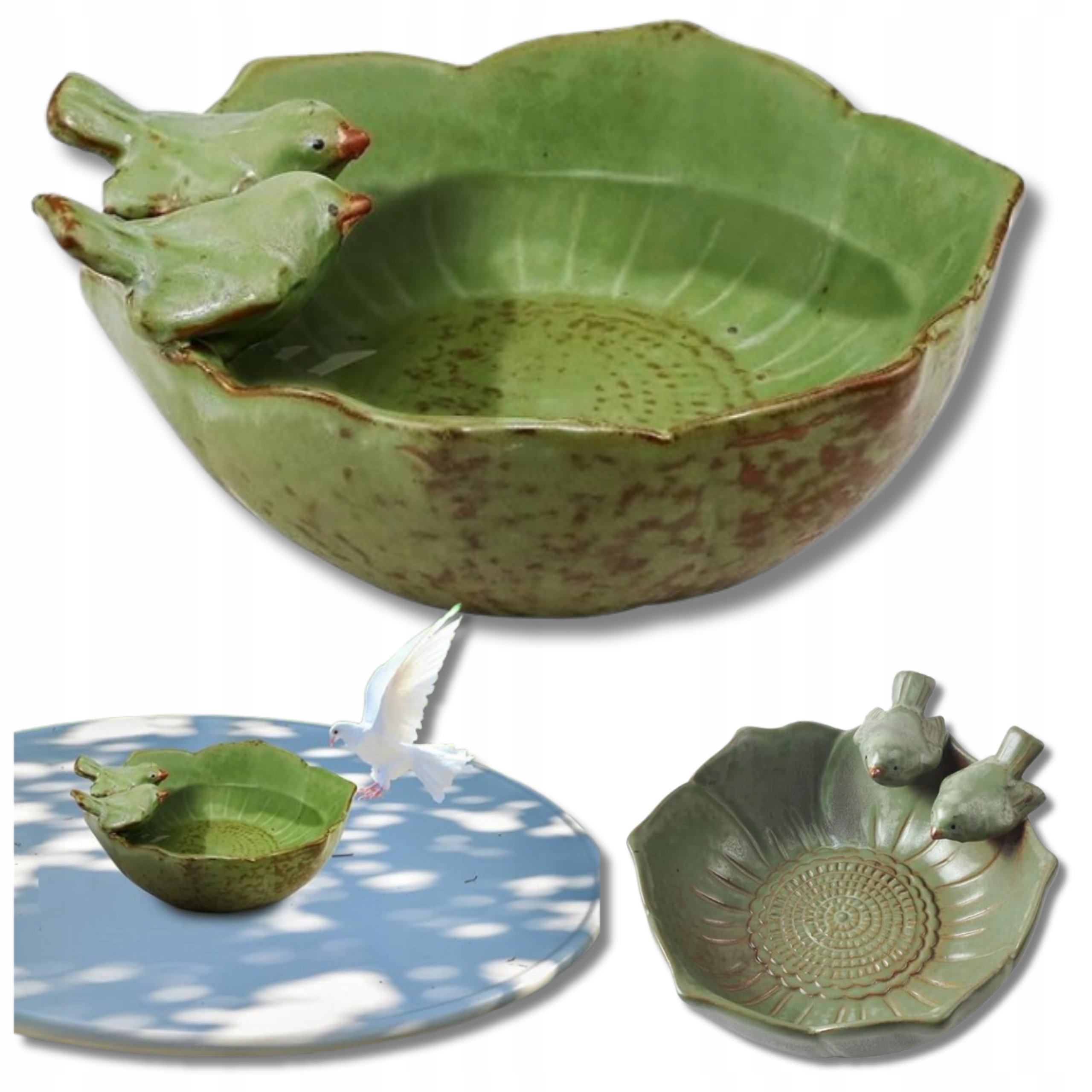 Levně Keramická miska pro ptáky Krmítko Napáječka Na Terasu Do zahrady