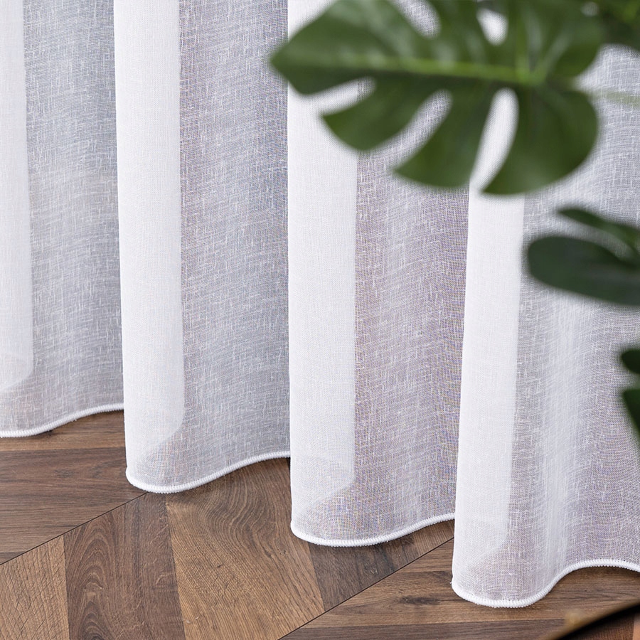 Hotová Záclona 400X230 Batyst Len Páska Wave Olovená Turecká Premium