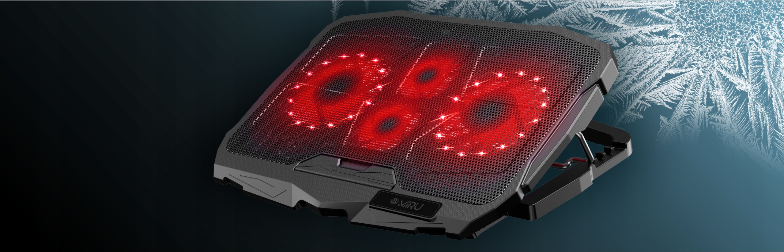 PODSTAWKA CHŁODZĄCA POD LAPTOPA 15,6" CZARNA REGULOWANA PODKŁADKA LED Z USB Stan opakowania oryginalne