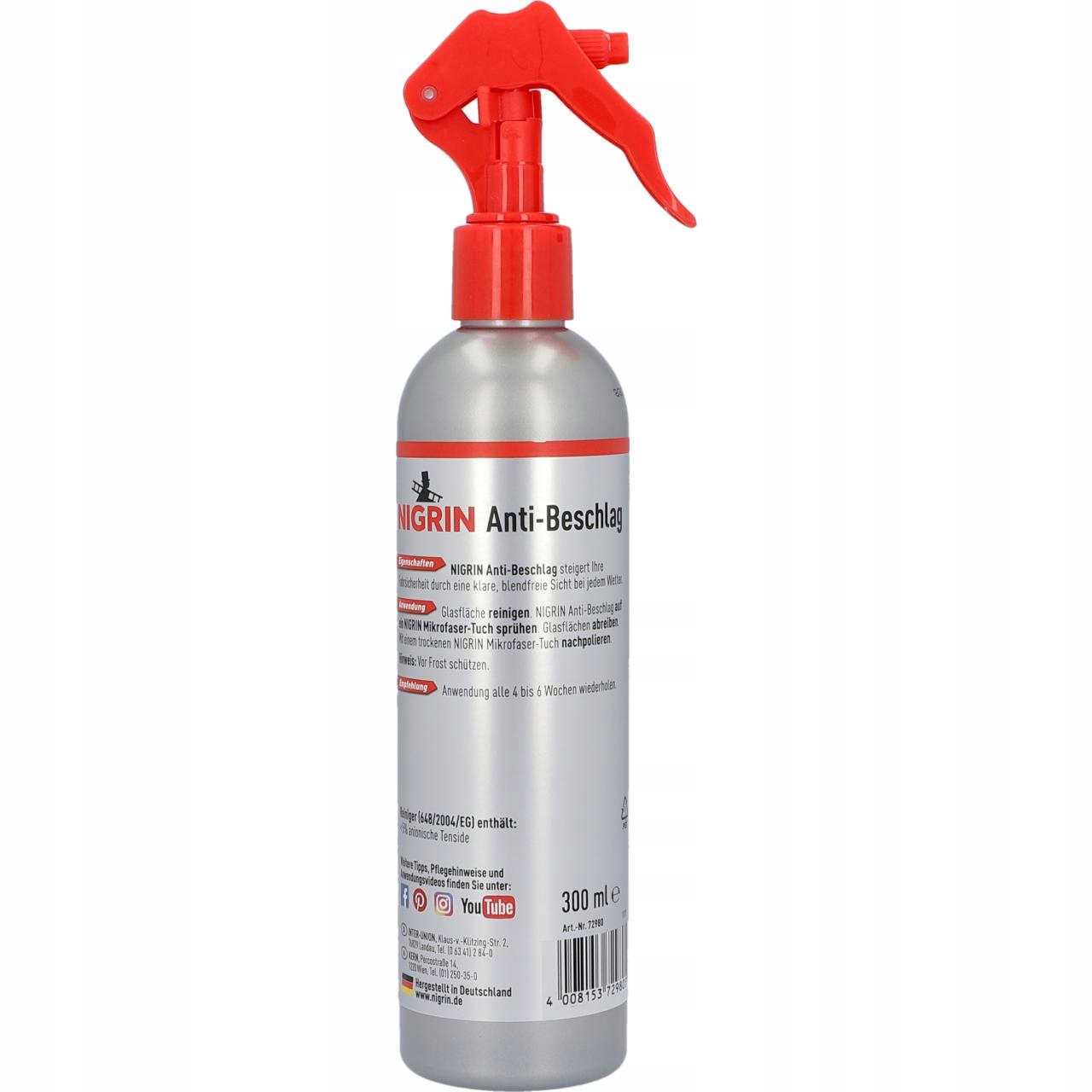 NIGRIN Zapobiega Parowaniu Szyb ANTYPARA 300 ml Spray EAN (GTIN) 4008153729805