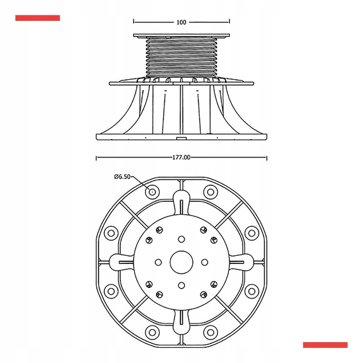 Wspornik tarasowy regulowany 70-120 mm pod legary Szerokość 0.18 m