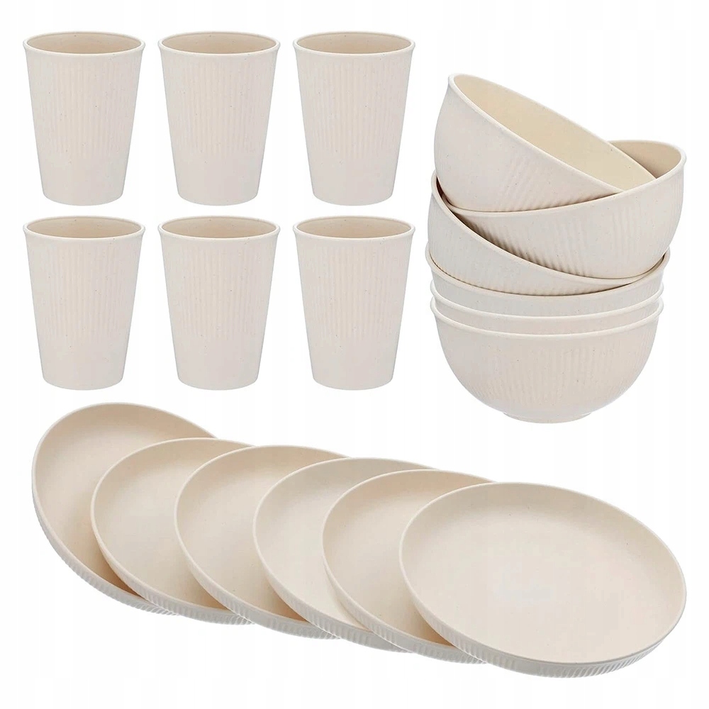 Turistické Nádobí Sada Příborů na talíře misky hrnky 18 dílů