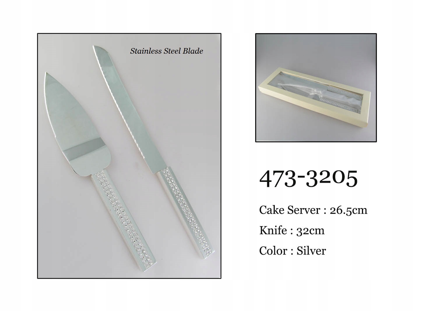 Dezertní sada – Elegantní nůž a lopatka na dort ve stříbrné barvě