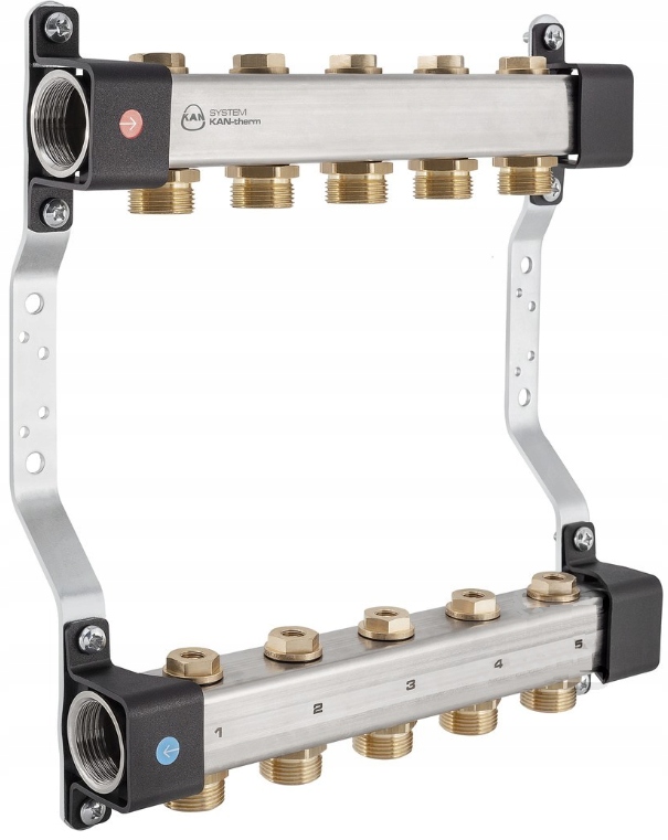 Nerezový Radiátorový Rozdělovač S Ventily 6 Okruhů Rvv Kan-therm