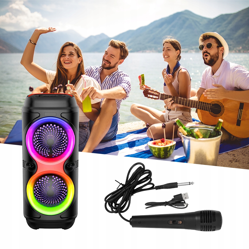 Reproduktorový Bezdrátový Boombox Přehrávač S Rgb Led Pro Nabíjení