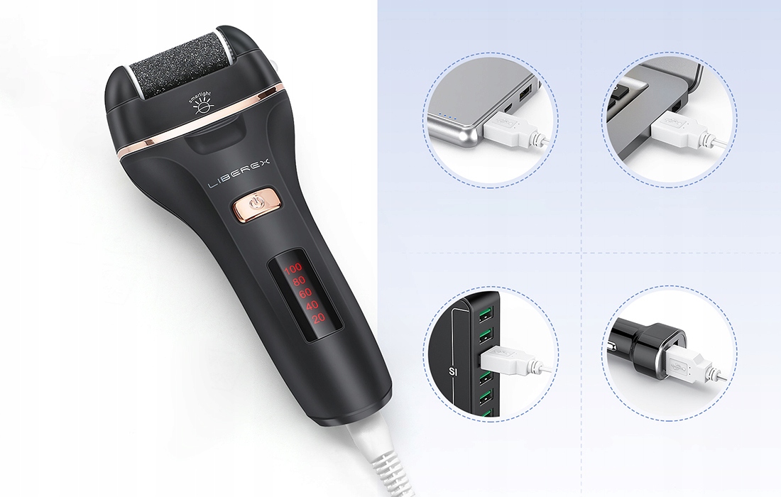 LIBEREX ELEKTRYCZNA FREZARKA DO PIĘT TARKA DO STÓP PILNIK PUMEKS 4 GŁOWICE Rodzaj pilnik elektryczny