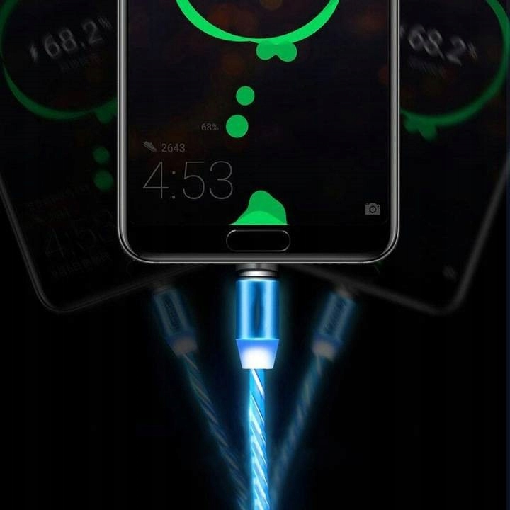 KABEL MAGNETYCZNY 3w1 DO IPHONE MICRO USB TYP-C 1m Zgodność ze standardem Quick Charge 1.0 Quick Charge 2.0 Quick Charge 3.0