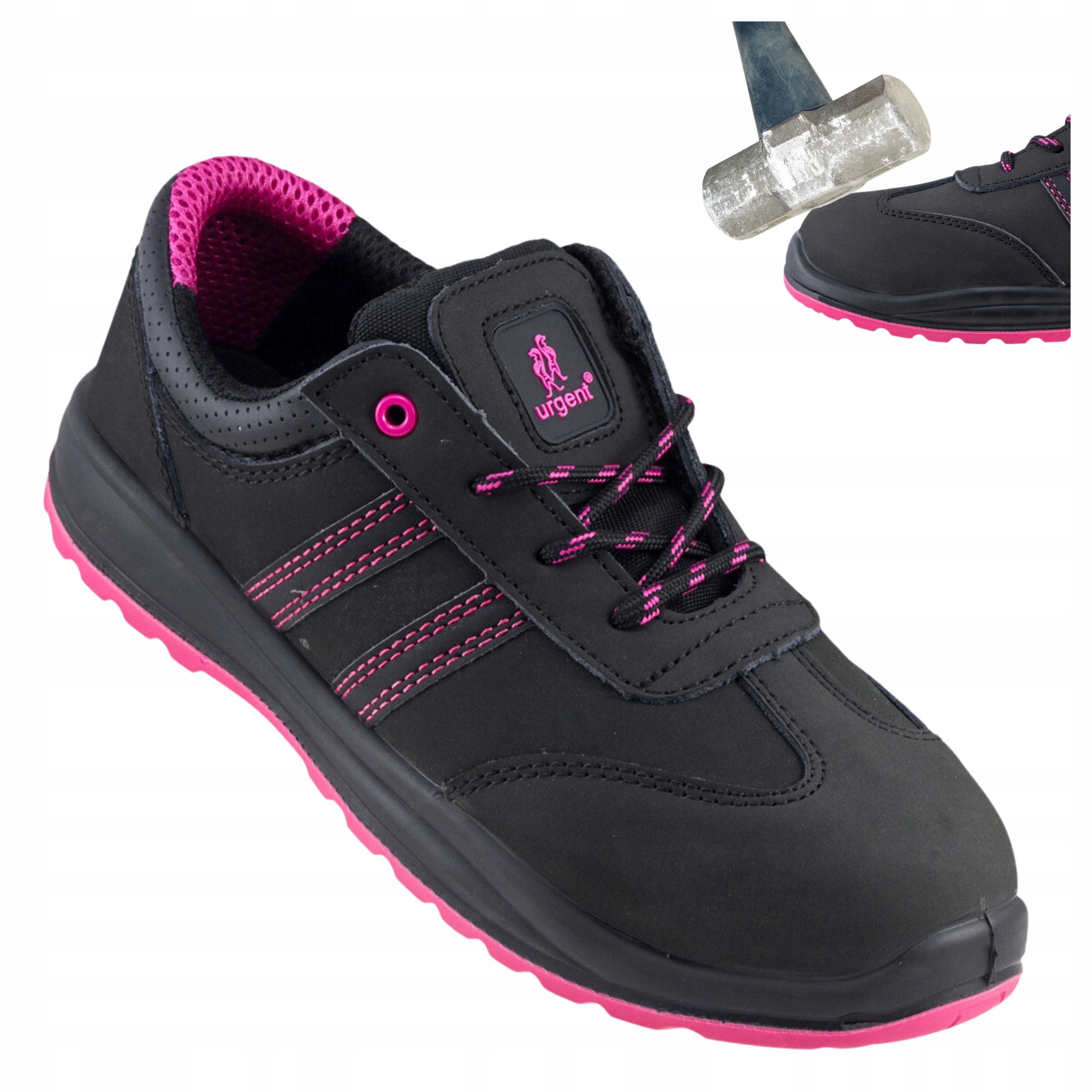 Damskie Lekkie buty robocze Półbuty Skórzane ochronne z Noskiem r. 38