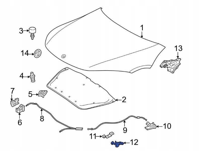 UCHWYT MOCOWANIE WSPORNIK MASKI LEWY MERCEDES EQS EQE A2978871100 Typ samochodu Niezdefiniowany