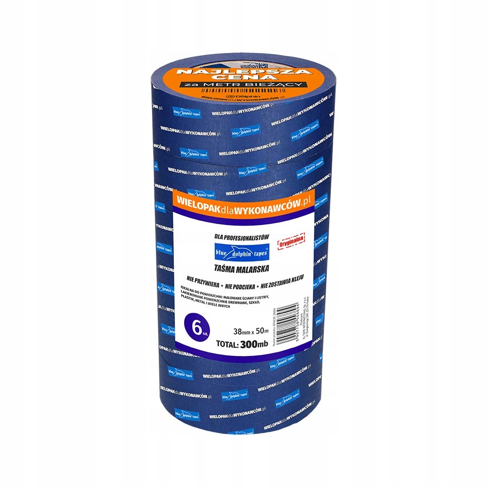 Malířská páska Blue dolphin 6-pack modrá 38 mm x 50 m, sada 6 Ks