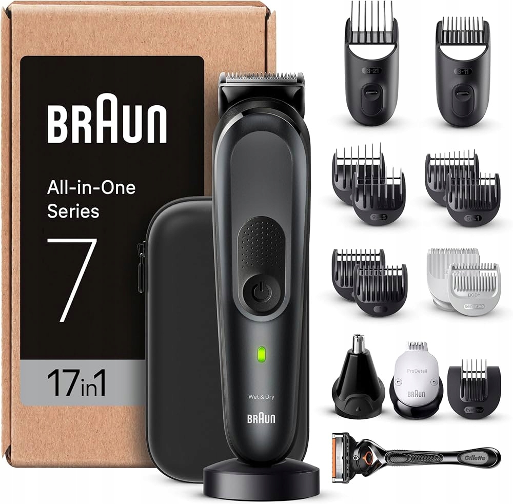 Bodygroomer Braun MGK7491 stříbrný, černý, bezdrátový