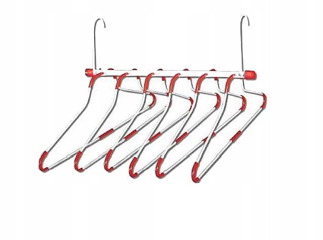 Wieszak na koszule 6 el.organizer garderoby biały