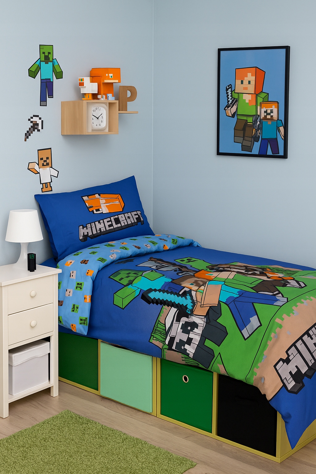 MINECRAFT PATALYNĖ JAUNIMUI 160x200 ŽAIDĖJŲ ŽAIDIMAS ALEX STEVE KIAULĖ KAULIUKĖ EAN (GTIN) 5714710019478