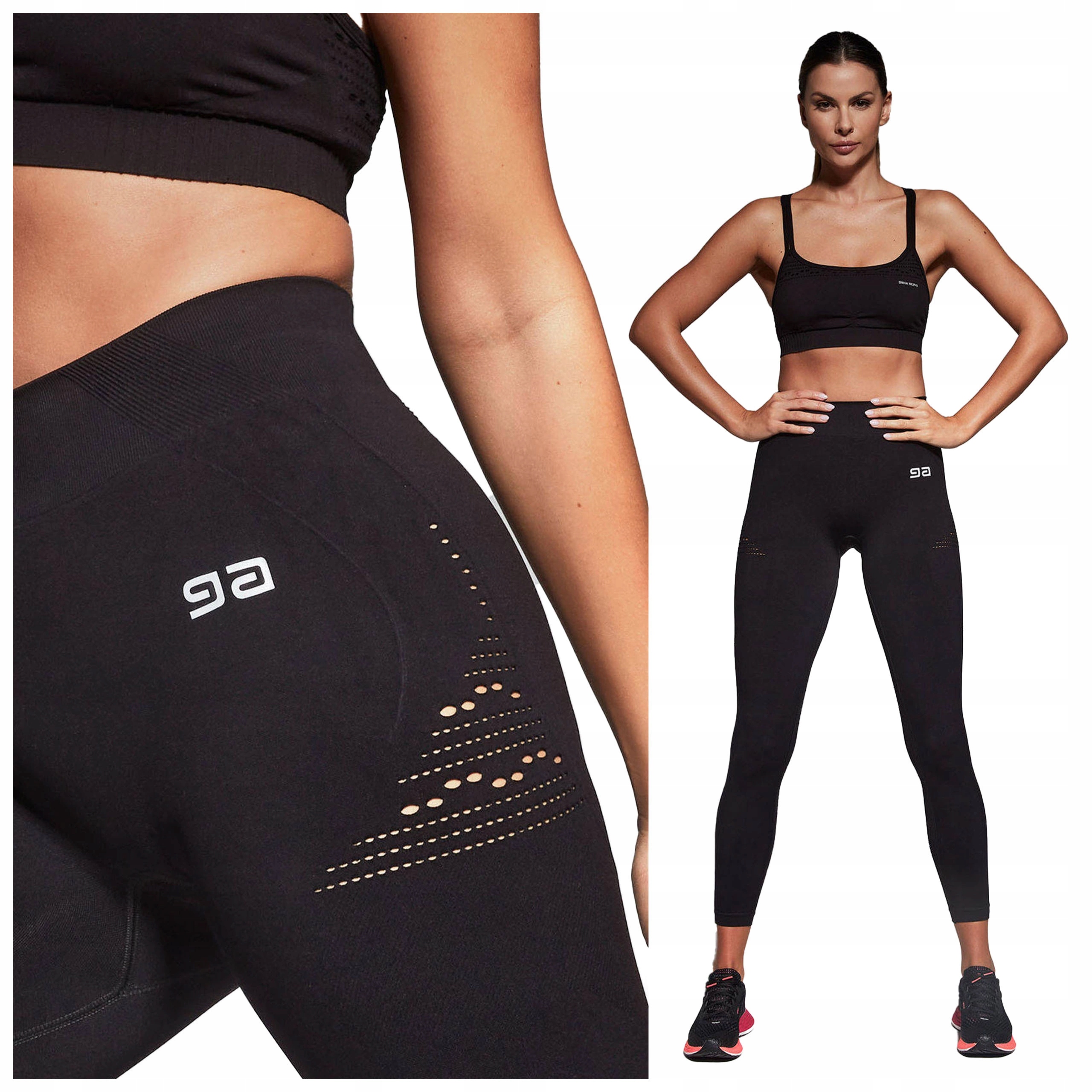 Legginsy Damskie treningowe Fitness sportowe czarne Gatta Active *L