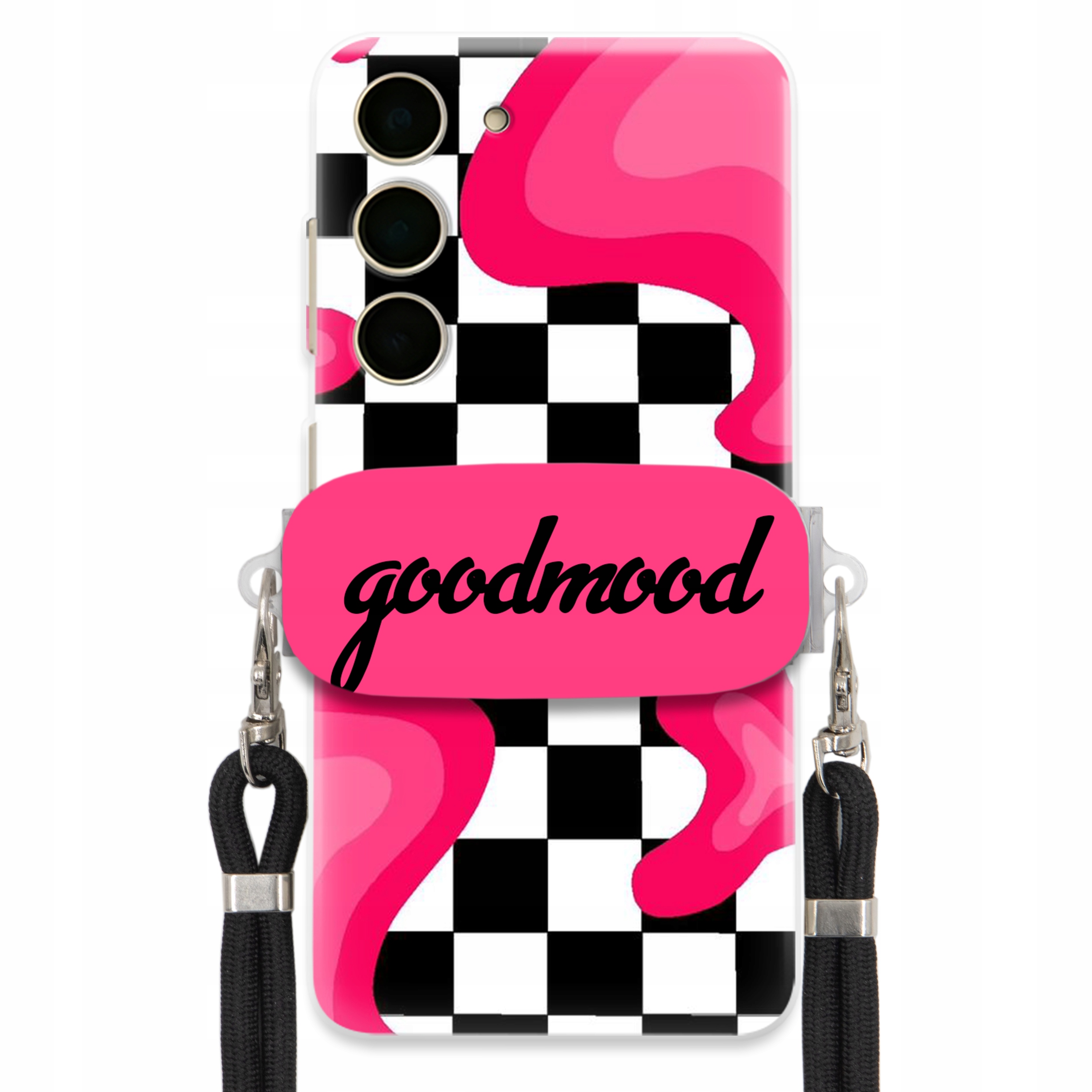 Puzdro Pre Samsung S24 Sada Case Držiak Vodítko Čierne Pre Teenagerov Splash