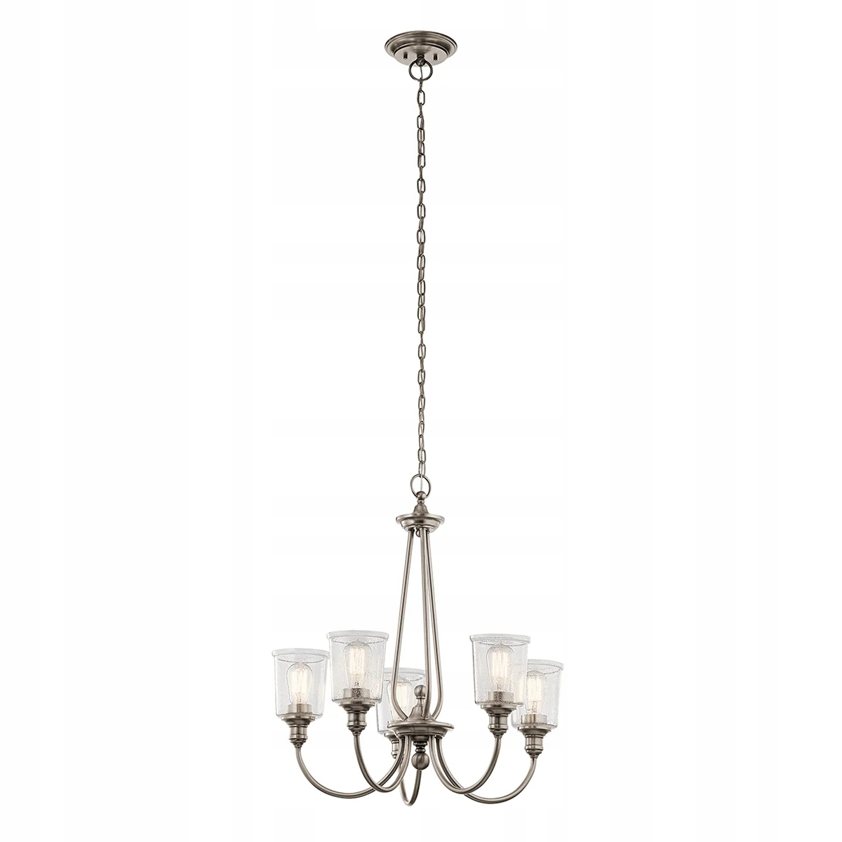Luster Kichler Waverly 5xE27 60W strieborné sklo, lesklé tienidlá