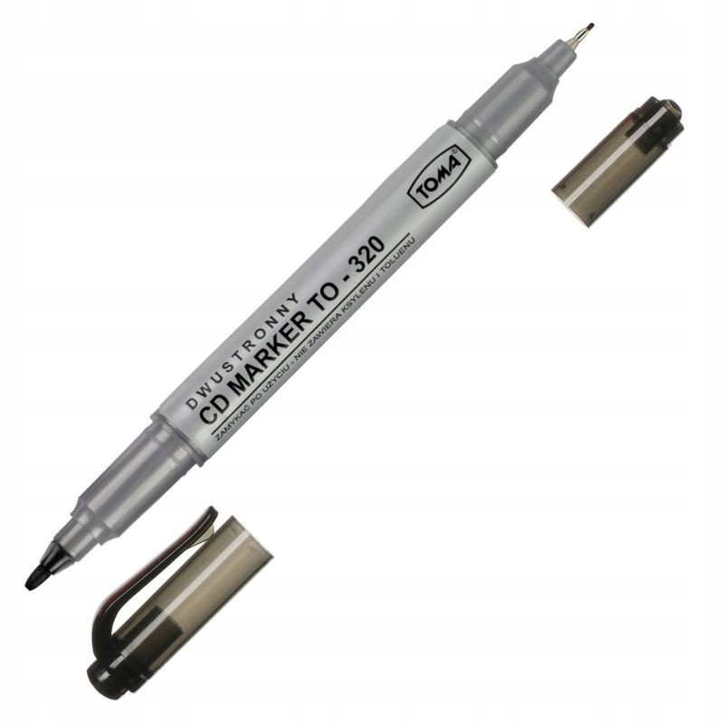 

Marker dwustronny, pisak T-320 Toma czarny