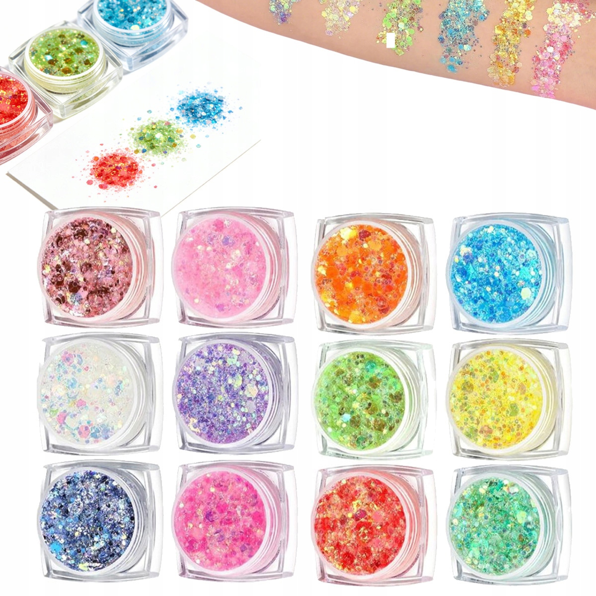 Brokat na Zdobení Obličeje těla Holografické Oči Glitter
